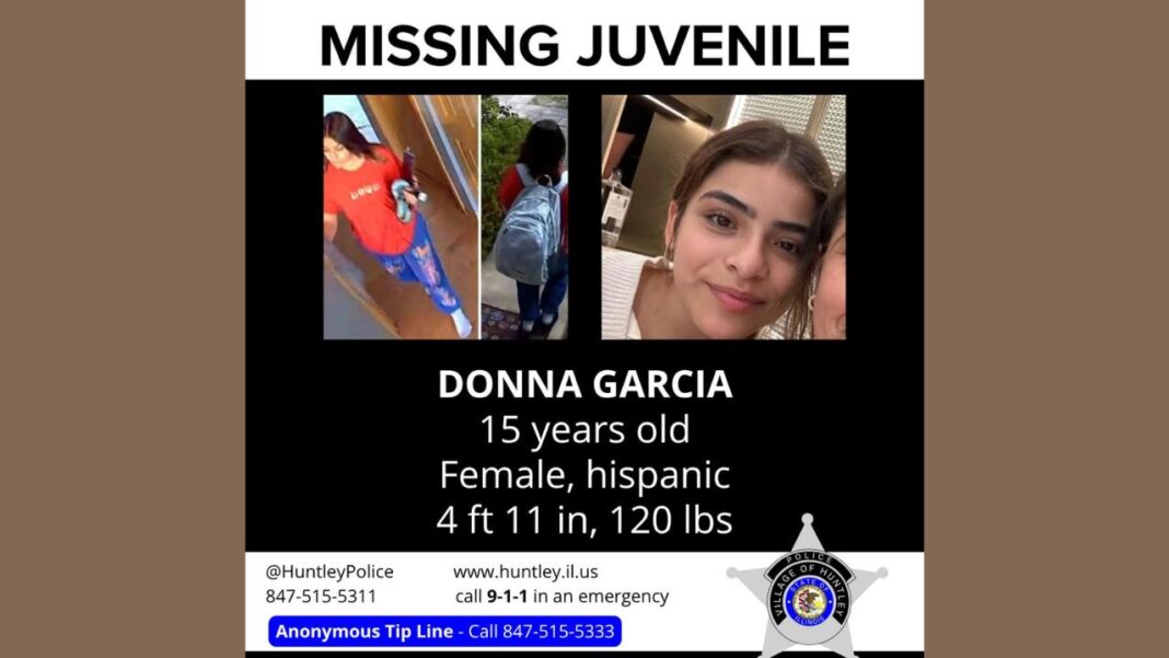 Missing 15-Year-Old Donna Garcia Last Seen Walking Near Golden Gate Avenue in Huntley, Illinois